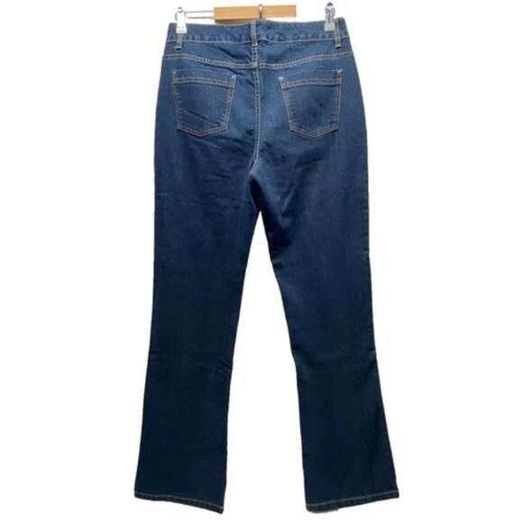 Christopher & Banks Jeans Women's 8 Long Blue Modern Fit Dark Wash Denim EUC - Picture 6 of 13